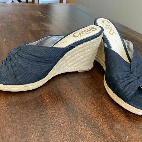 - Sam Edleman Circus Womens Black Wedge Sandals "Bea - Picture 2 of 8